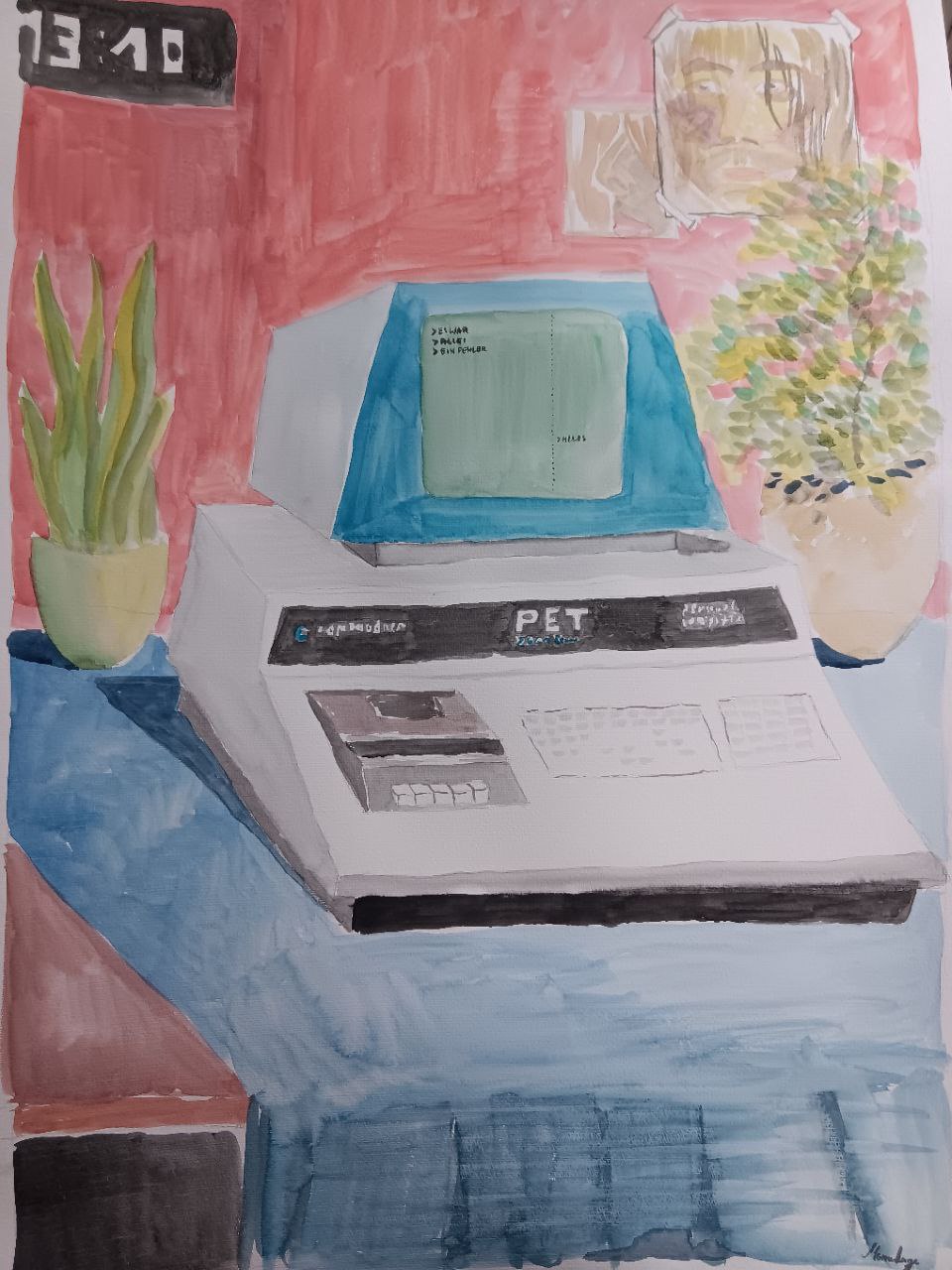 computer history, portraits computer, aquarell,