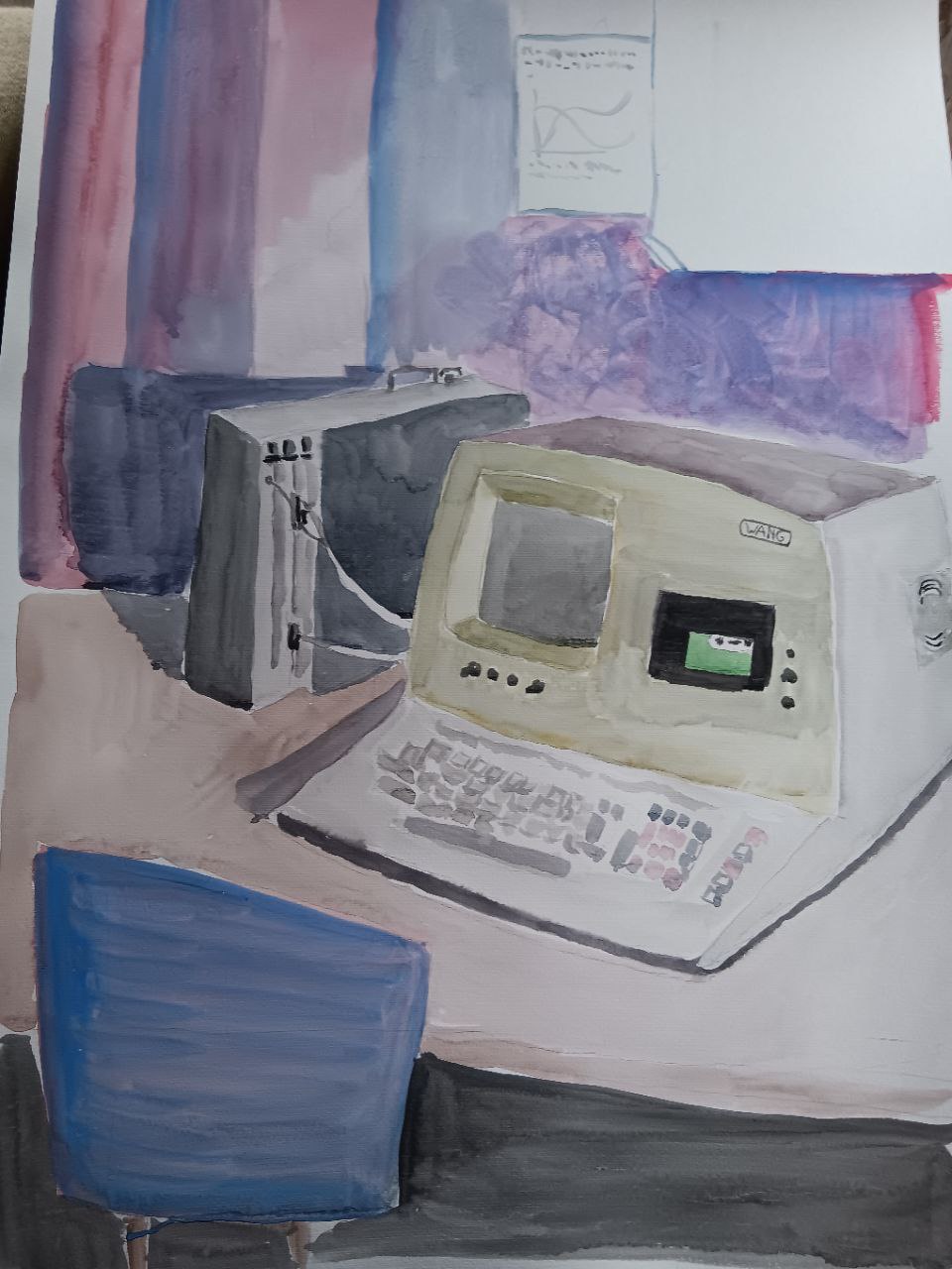 wang2200, computer history, computer portrait, aquarell